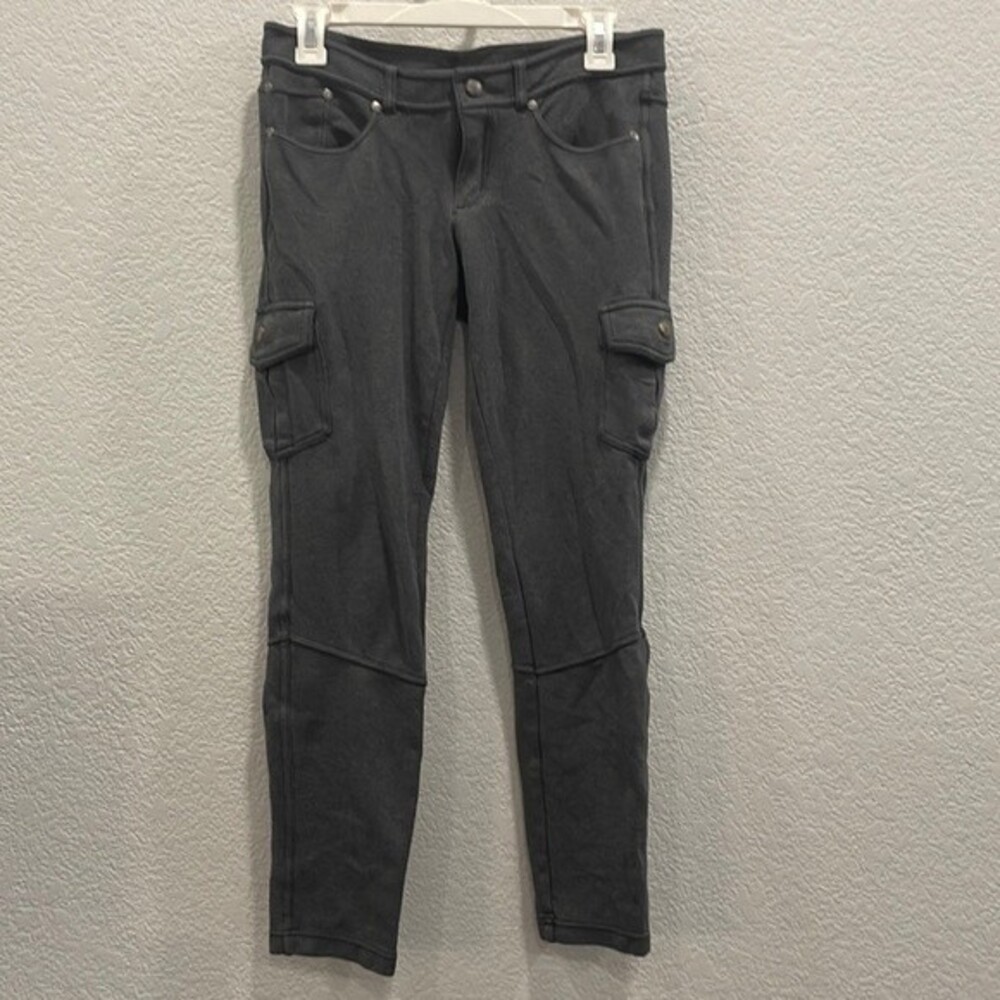 Athleta Charcoal Gray Knit Skinny Cargo Pants Size 6